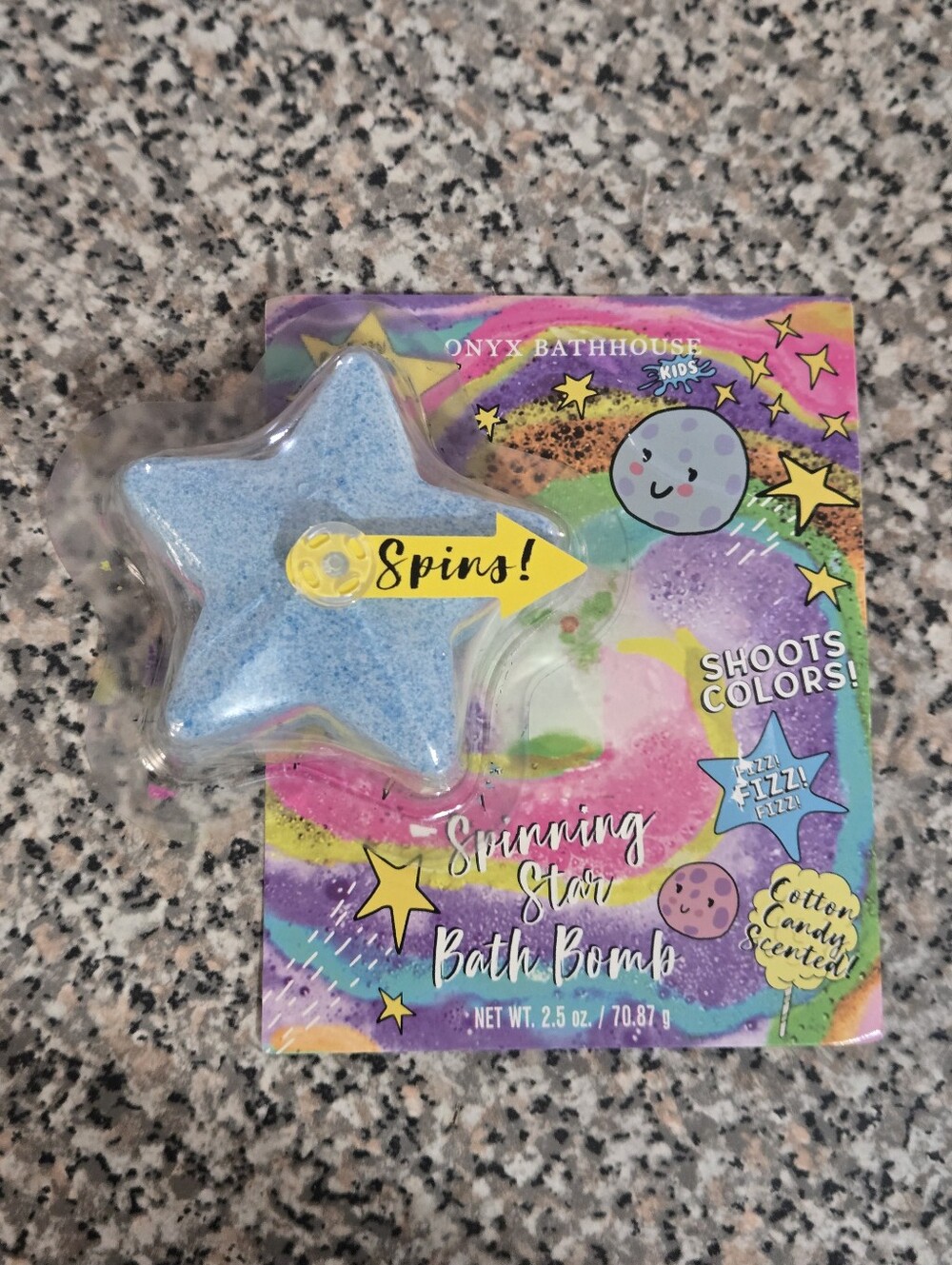 Kids Blue Spinning Star Bath Bomb - Cotton Candy Scent (BUNDLE ONLY)